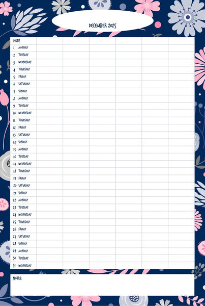 Floral A3 Family Planner